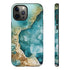 Aquamarine inspired Geode in Watercolor - Impact Resistant Phone Case iPhone 12 Pro Max Glossy